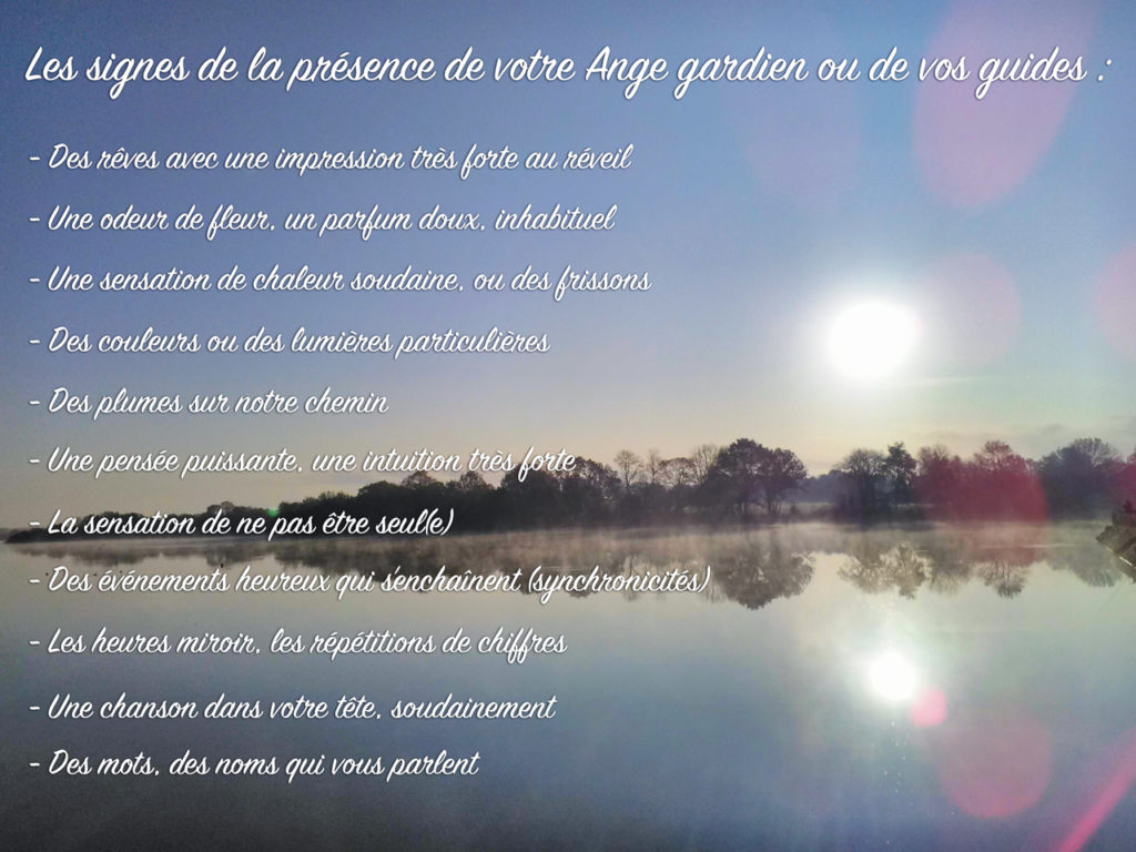 Les signes de la présence de nos guides ou de notre ange gardien