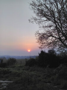 Lever de Soleil du 28 mars 2020, sur la "riante vallée" (Riaillé - 44)