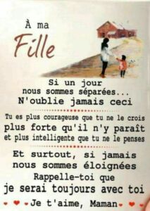Message d'Amour d'une fille à sa mère