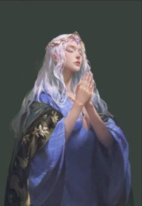 Elfe, priant dans et avec la Lumière