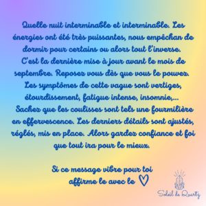 Energies de transition entre Août et Septembre