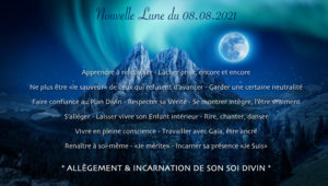 Energies de la Nouvelle Lune du 8 Août 2021