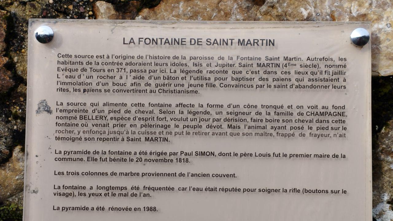 L'Histoire et la légende de la Fontaine dédiée à Saint Martin