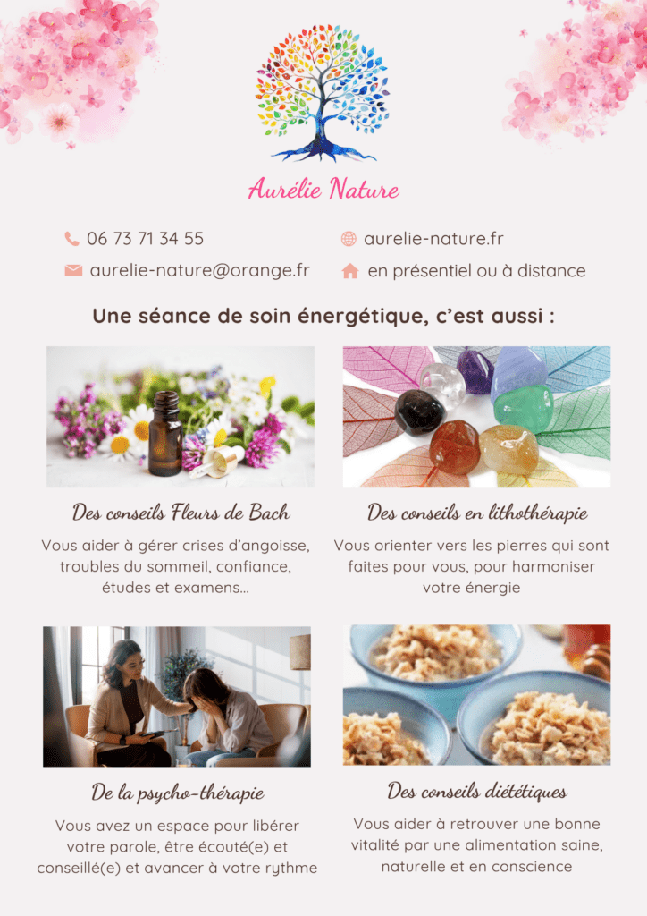 Un soin énergétique, c'est du magnétisme, mais aussi des conseils en naturopathie... Un soin énergétique, c'est du magnétisme, mais aussi des conseils en naturopathie...